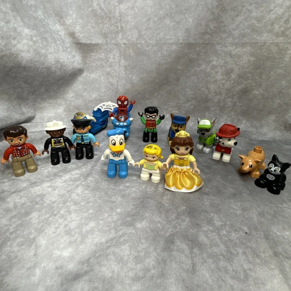 LEGO Duplo Figures Lot of 15 Disney Marvel DC Motorbikes Paw patrol Animals
